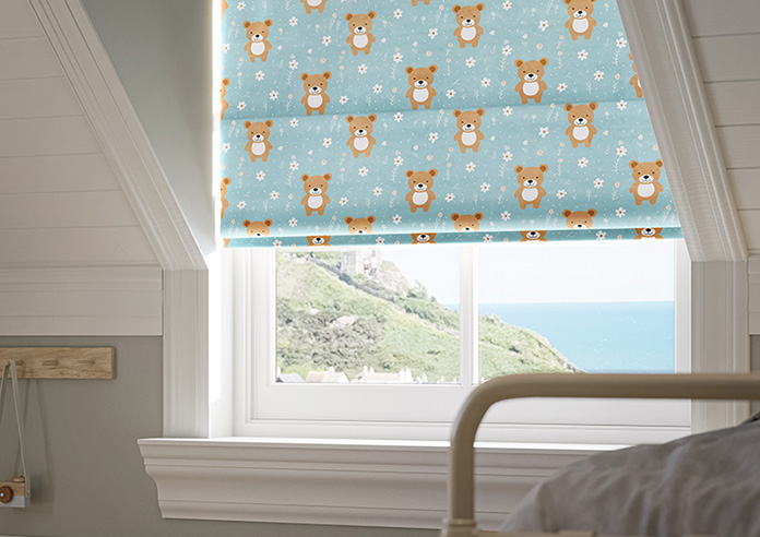 Teddy Trails, Baby Blue - Roman Blind - Image 5